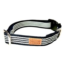 navy & creme stripe cotton collar