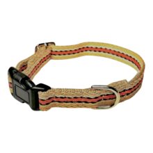 khaki and orange stripe tinypup collar