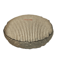 charcoal ticking stripe round bed