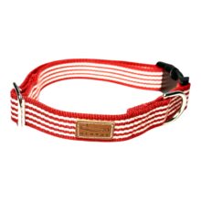 red & creme stripe cotton collar